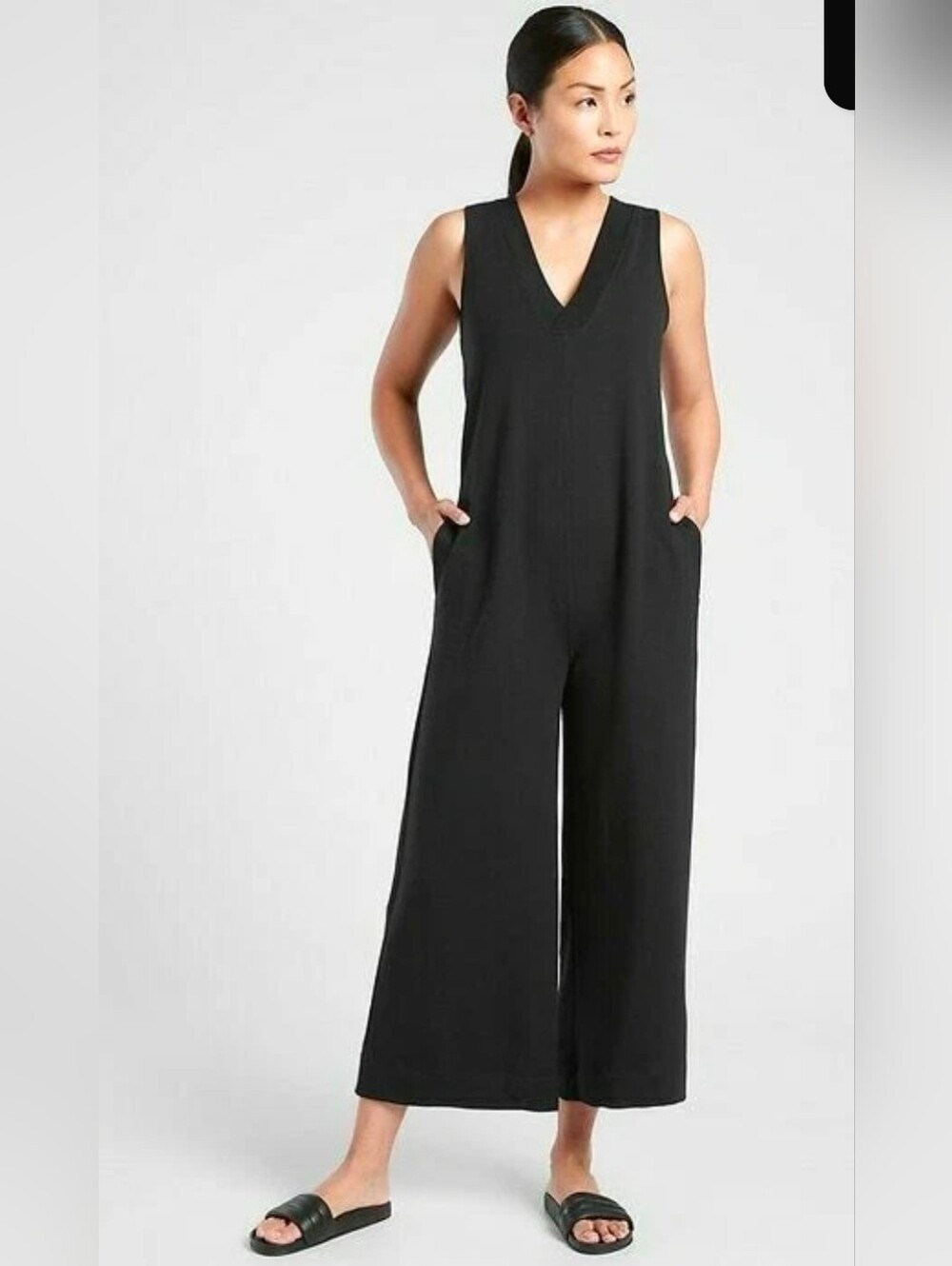NWT Athleta Serenity Jumpsuit, Black SIZE S